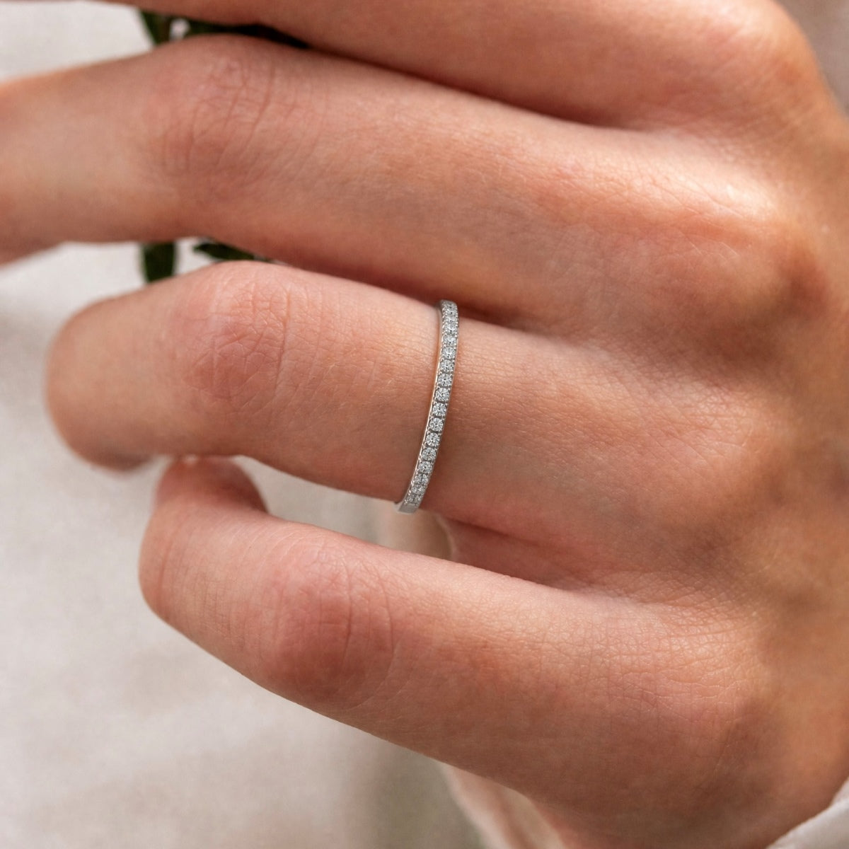 Anillo Moissanita Redonda 0.015CT