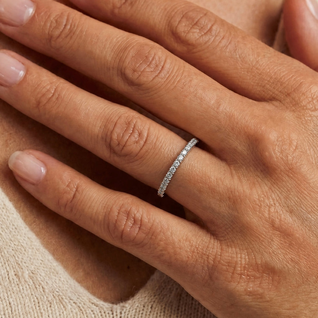 Anillo Moissanita Redonda 0.015CT