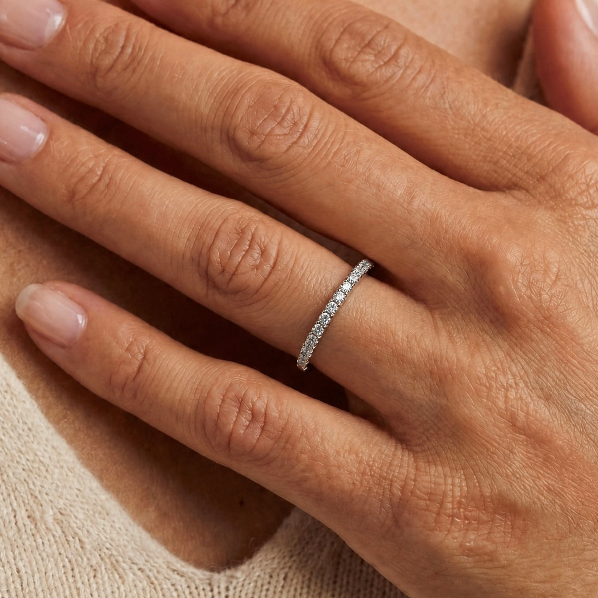 Anillo Moissanita Redonda 0.015CT