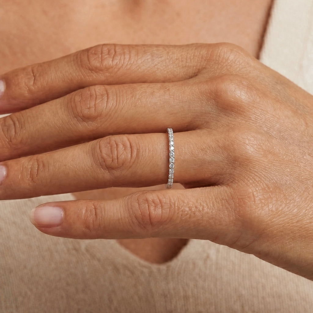 Anillo Moissanita Redonda 0.015CT