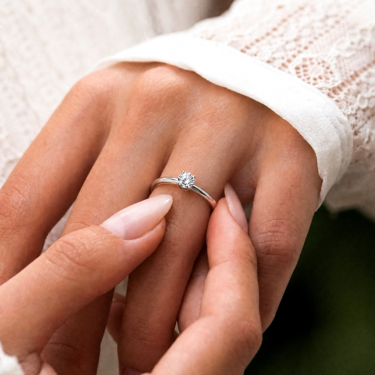 Anillo Moissanita Redonda 0.5CT