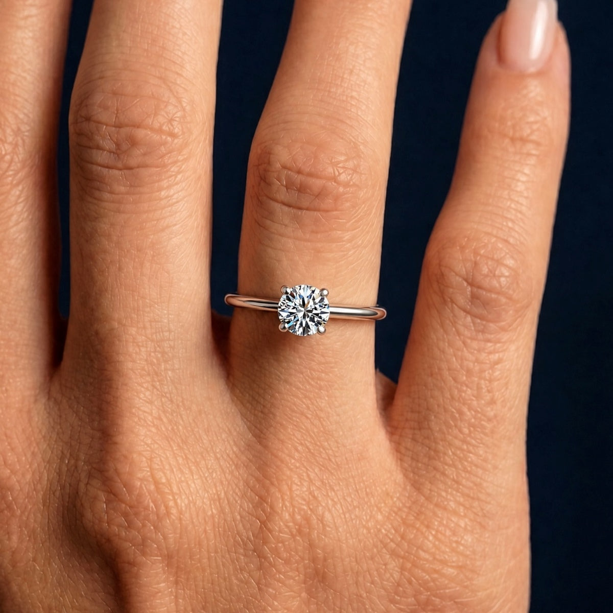 Anillo Moissanita Redonda 1.0CT