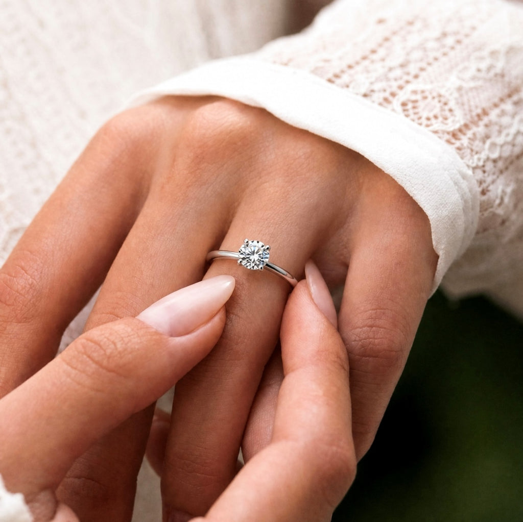 Anillo Moissanita Redonda 1.0CT