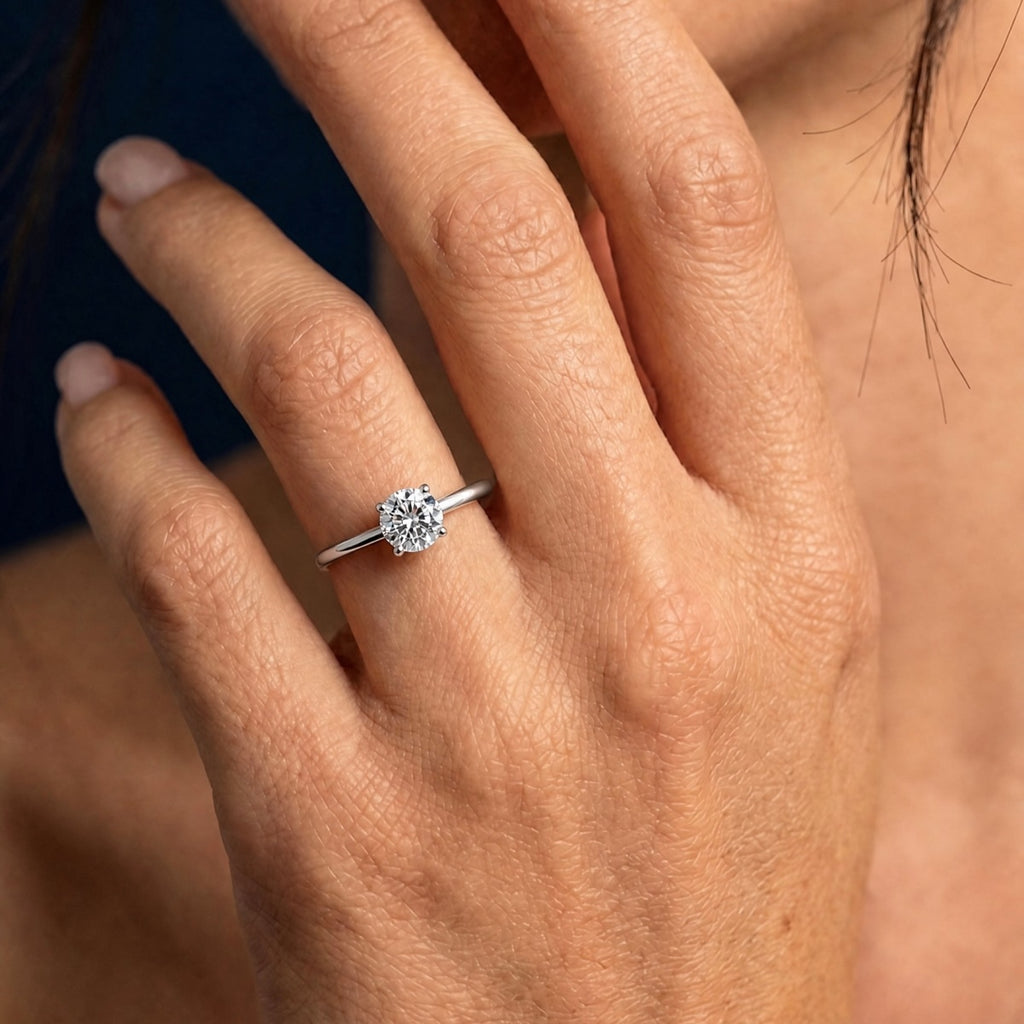 Anillo Moissanita Redonda 1.0CT