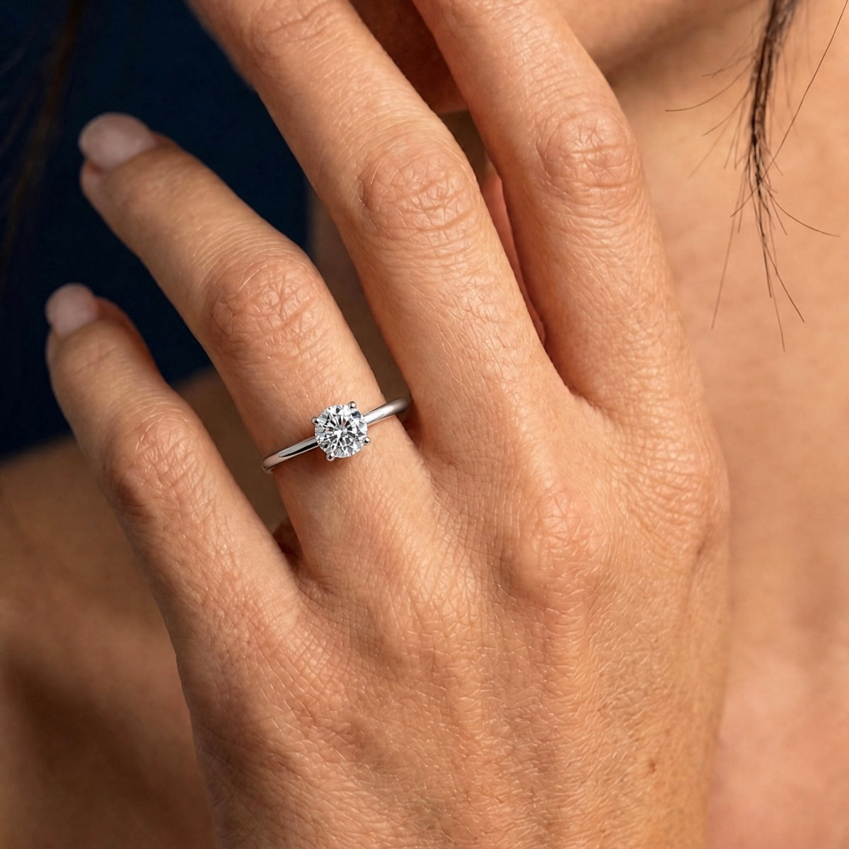 Anillo Moissanita Redonda 1.0CT