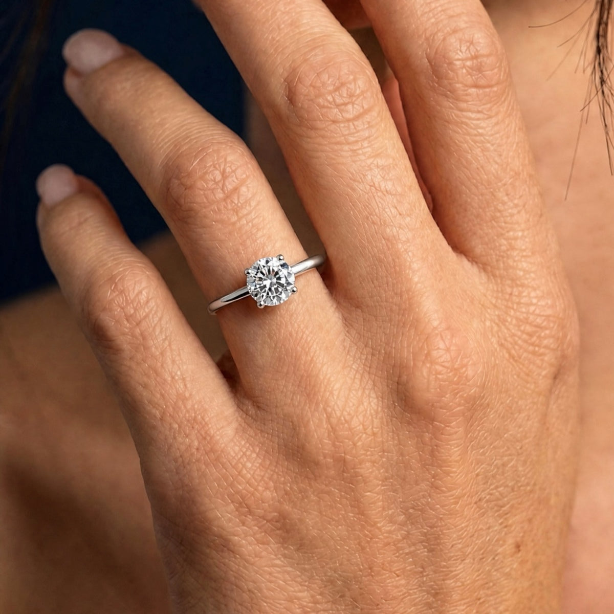 Anillo Moissanita Redonda 2.0CT