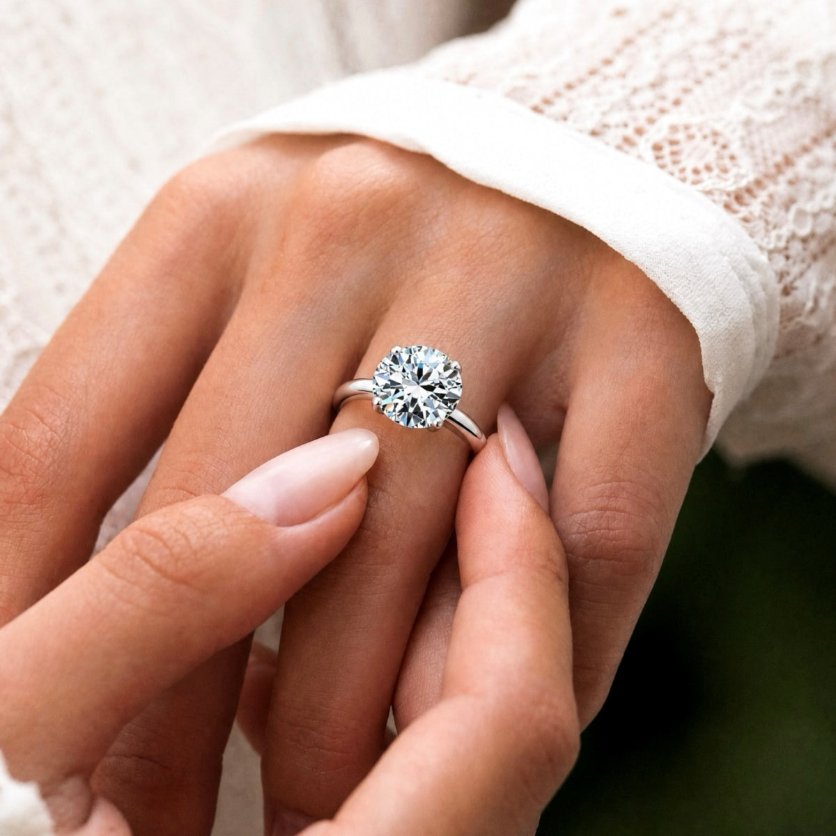 Anillo Moissanita Redonda 4.0CT