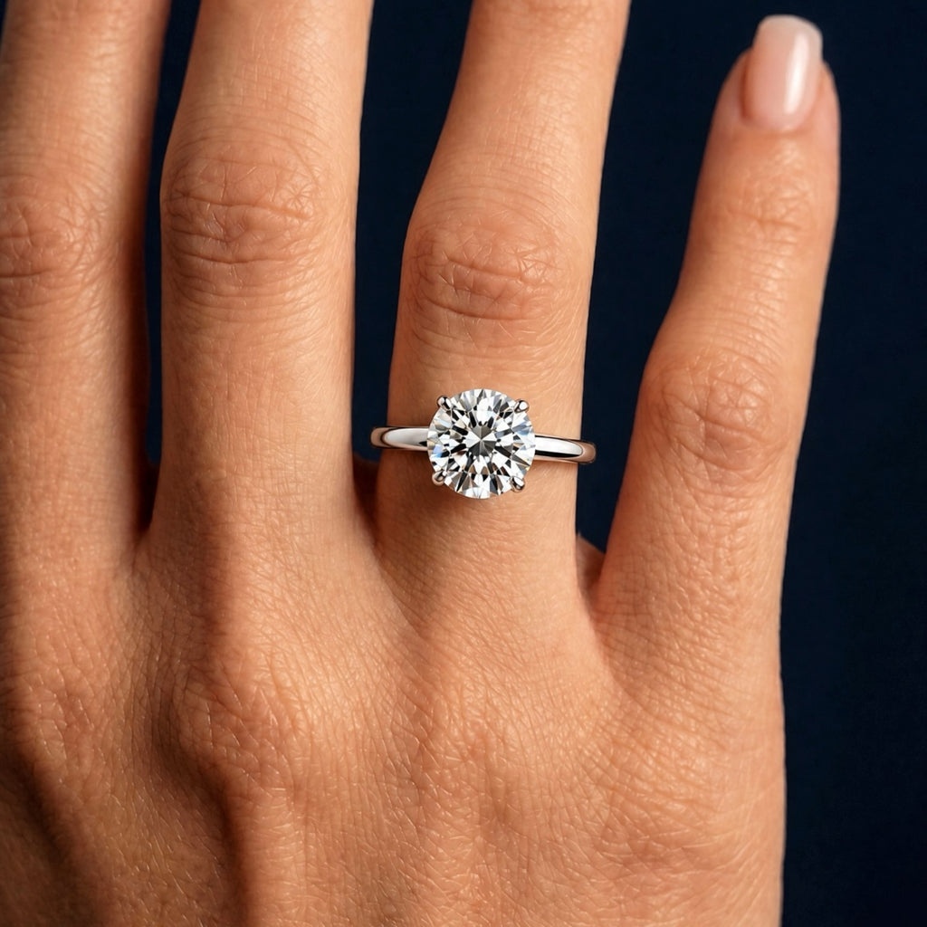 Anillo Moissanita Redonda 4.0CT