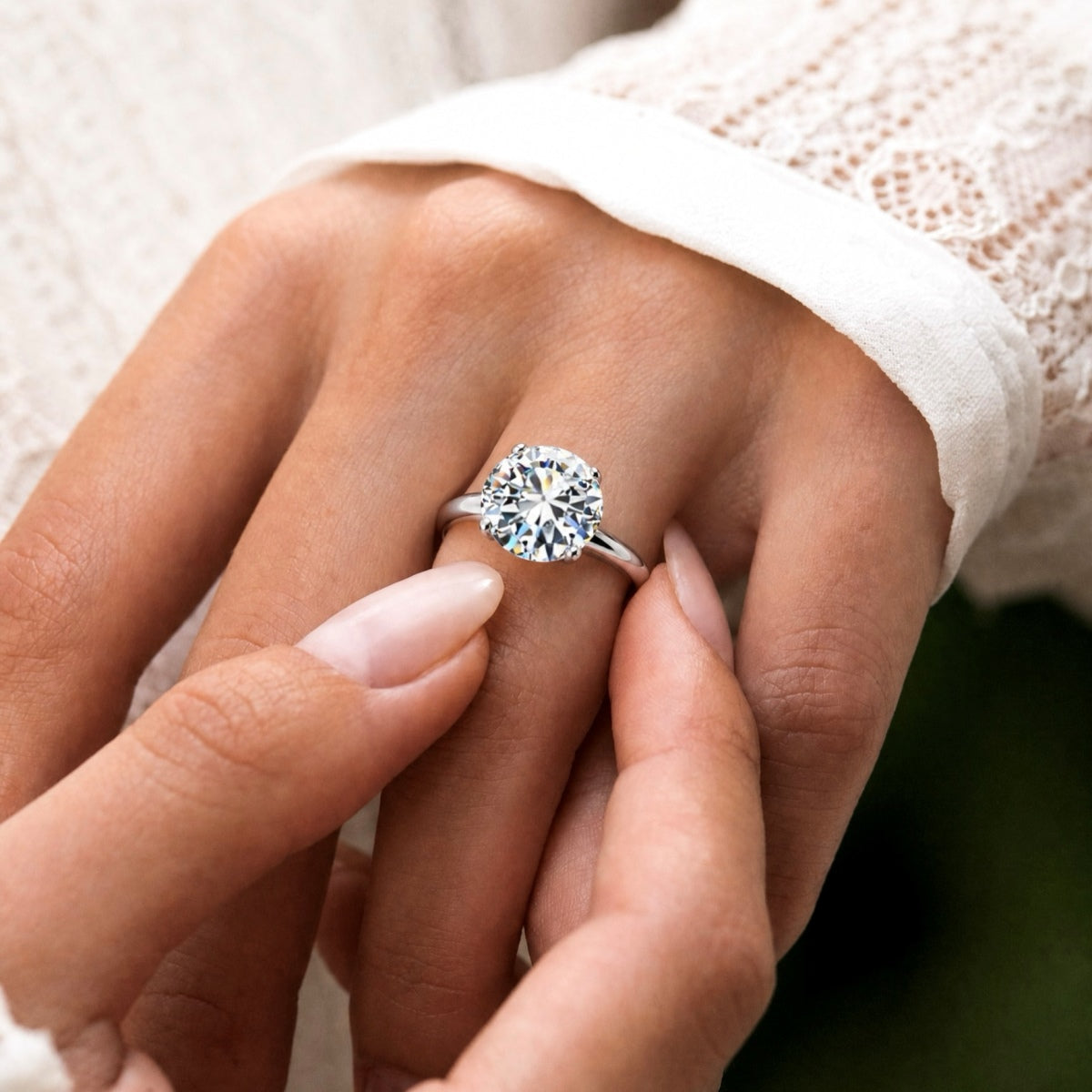 Anillo Moissanita Redonda 5.0CT