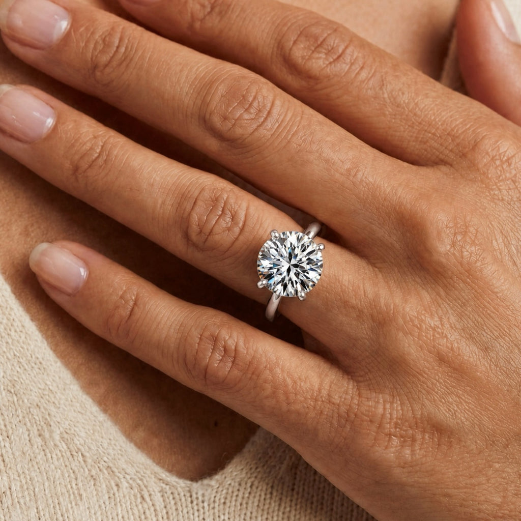 Anillo Moissanita Redonda 5.0CT