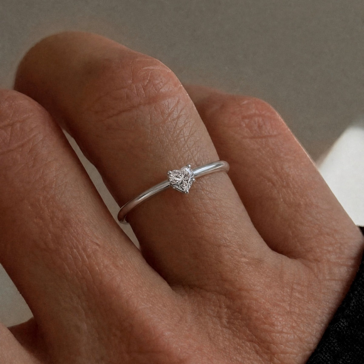 Anillo Moissanita Corazón 0.5CT