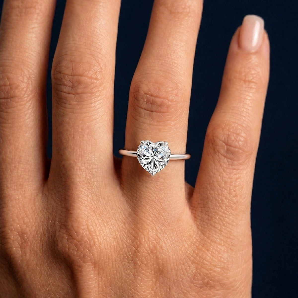 Anillo Moissanita Corazón 3.0CT