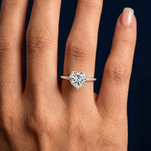 Anillo Moissanita Corazón 3.0CT