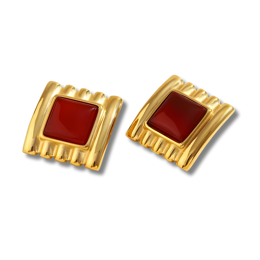 Pendientes Cuadro Carmesí