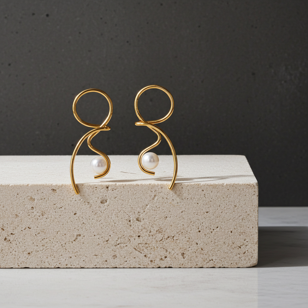 Pendientes Lazo Perla