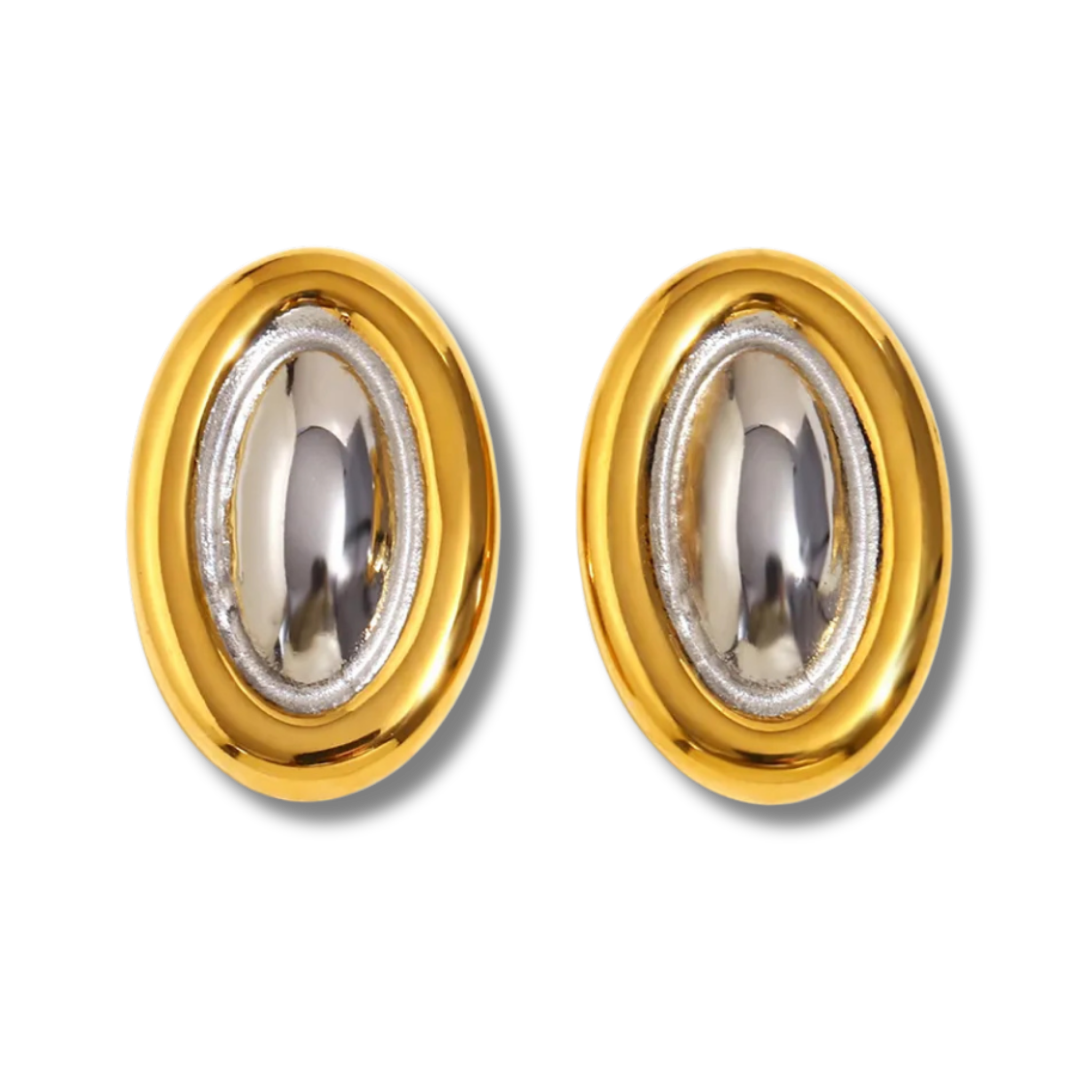 Pendientes Óvalo Convexo Dúo