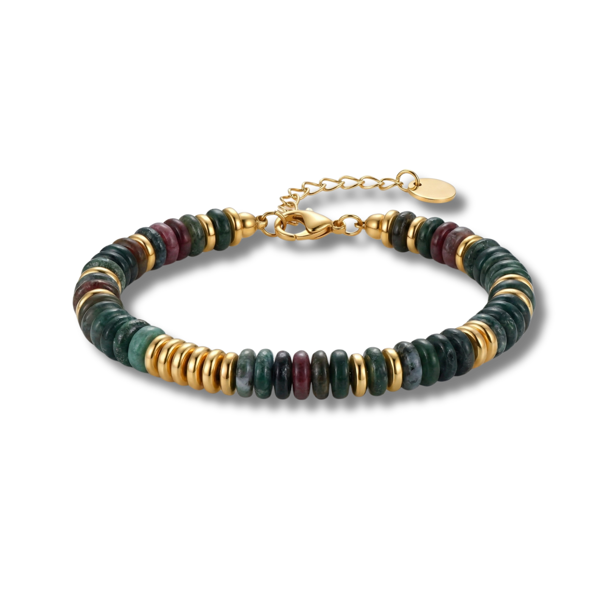Pulsera Calm Grey Green Stone
