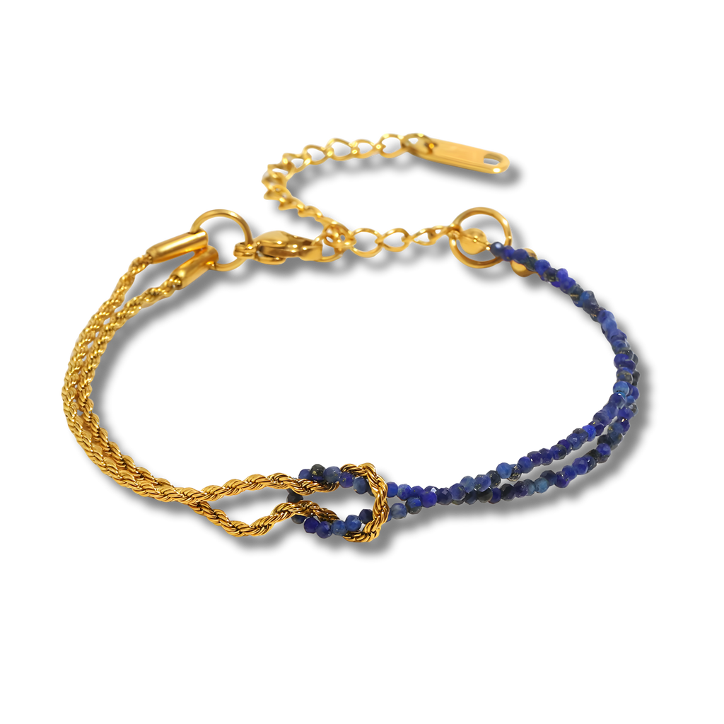 Pulsera Rope Piedra Asimétrica Azul