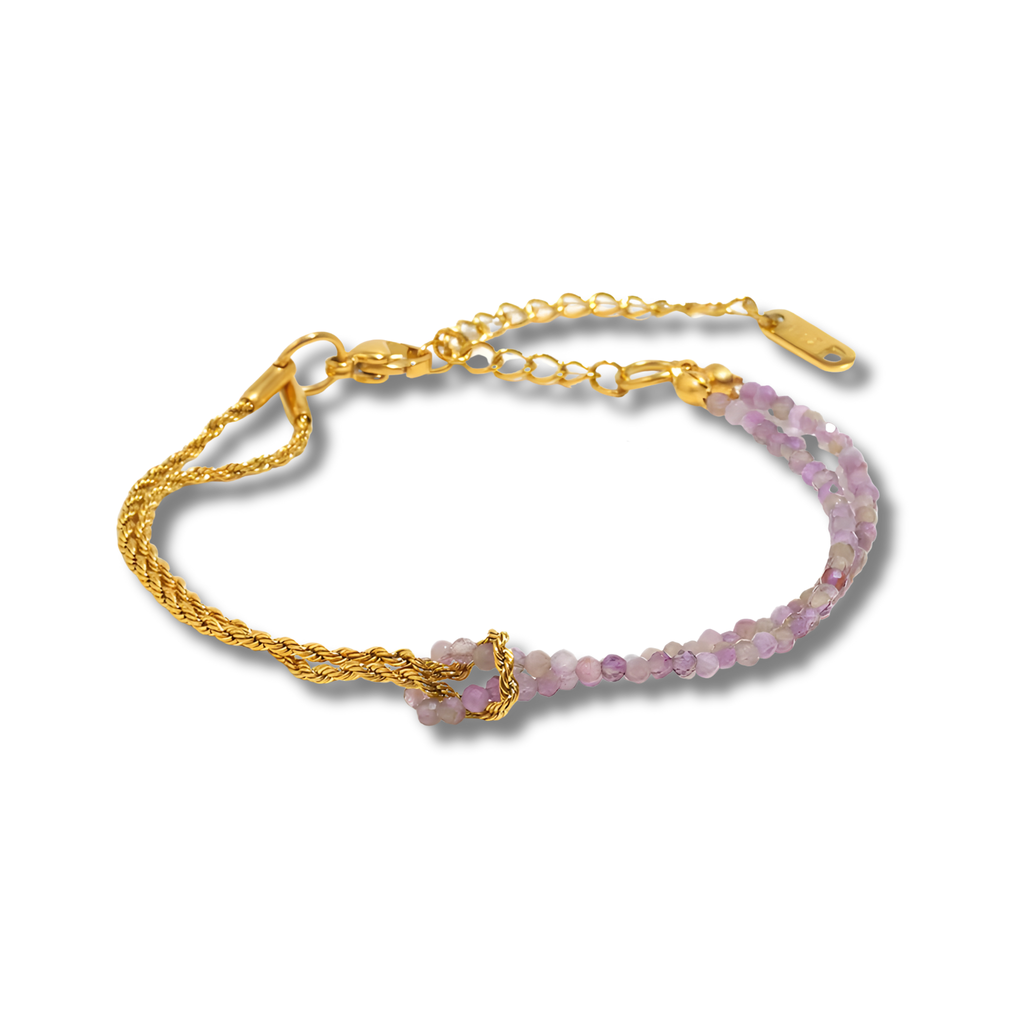 Pulsera Rope Piedra Asimétrica Malva