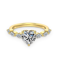 Anillo con corazón de moissanita 1,2 ct dorado