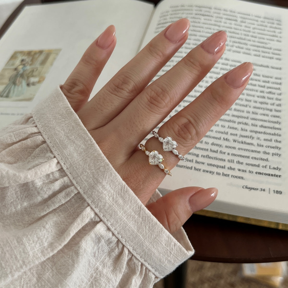 Anillo con corazón de moissanitas 1,8 ct en plata