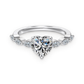 Anillo con corazón de moissanita 1,2 ct en plata