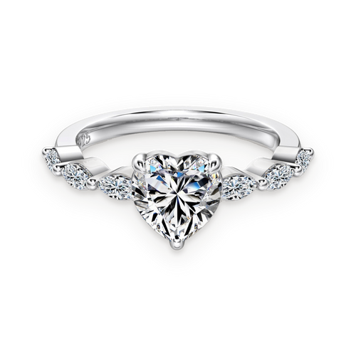 Anillo con corazón de moissanita 1,2 ct en plata
