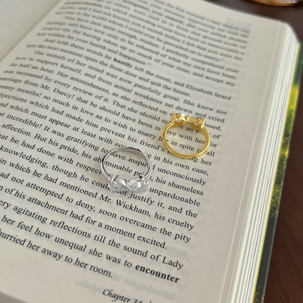 Anillo abierto de moissanitas 2,5 ct dorado
