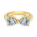 Anillo de dos moissanitas 1,25 ct dorado
