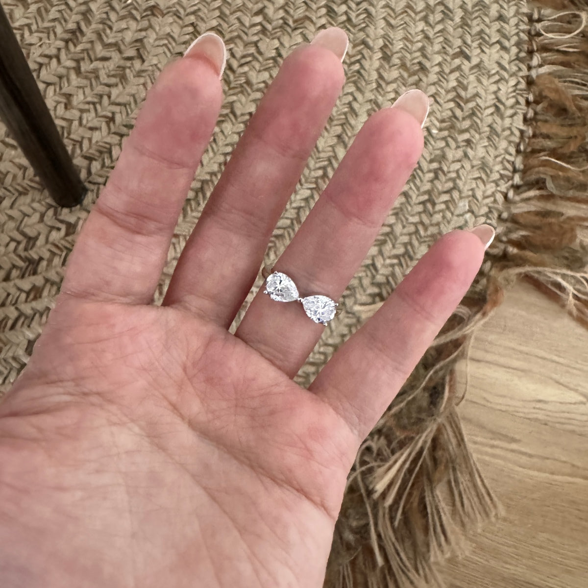 Anillo abierto de moissanitas 2,5 ct en plata