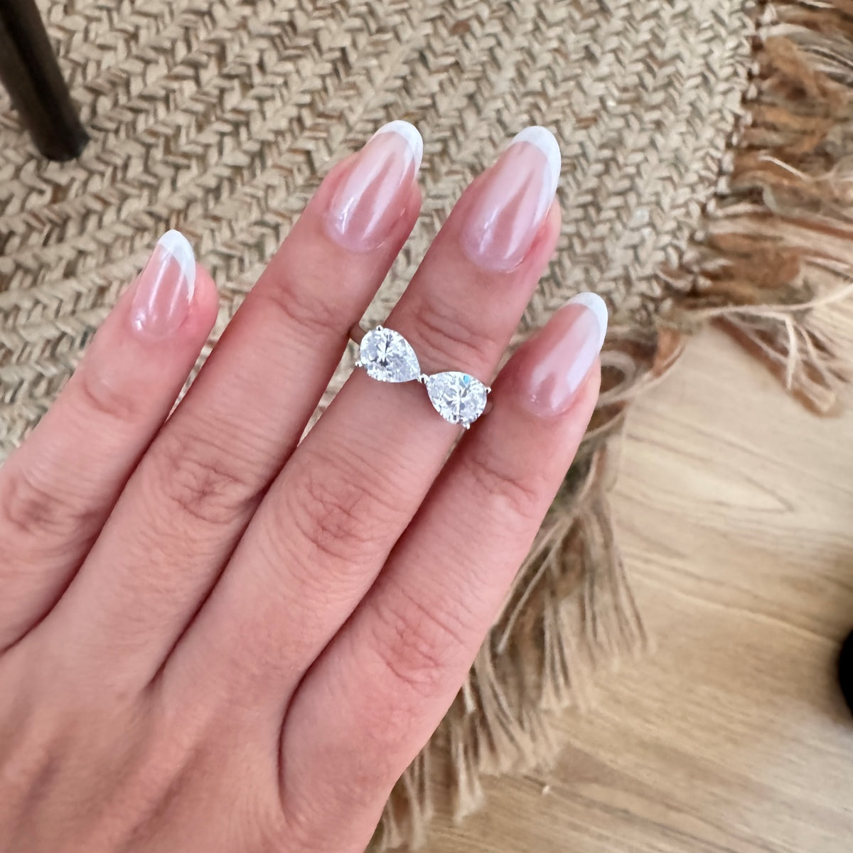 Anillo abierto de moissanitas 2,5 ct en plata