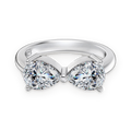 Anillo de dos piedras de moissanitas 1,25 ct en plata