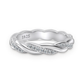 Anillo entrelazado de moissanitas 0,01 ct en plata