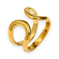 Anillo abierto en acero dorado