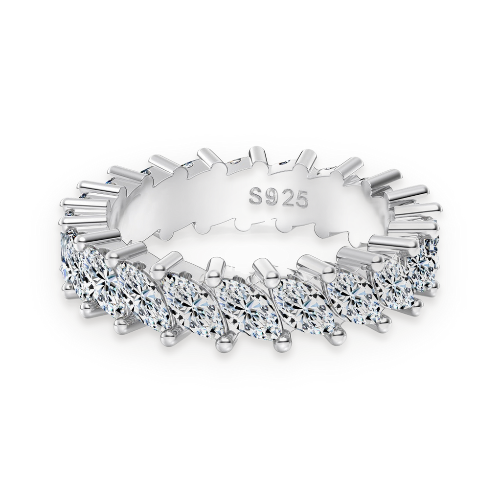 Anillo eternity de moissanitas 0,2 ct en plata