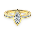 Anillo marquesa de moissanitas 1 ct dorado