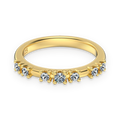 Anillo media alianza de moissanitas 0,06 ct dorado