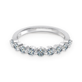 Anillo media alianza de moissanitas 0,07 ct en plata