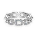 Anillo de cadena de moissanitas 0,4 ct en plata