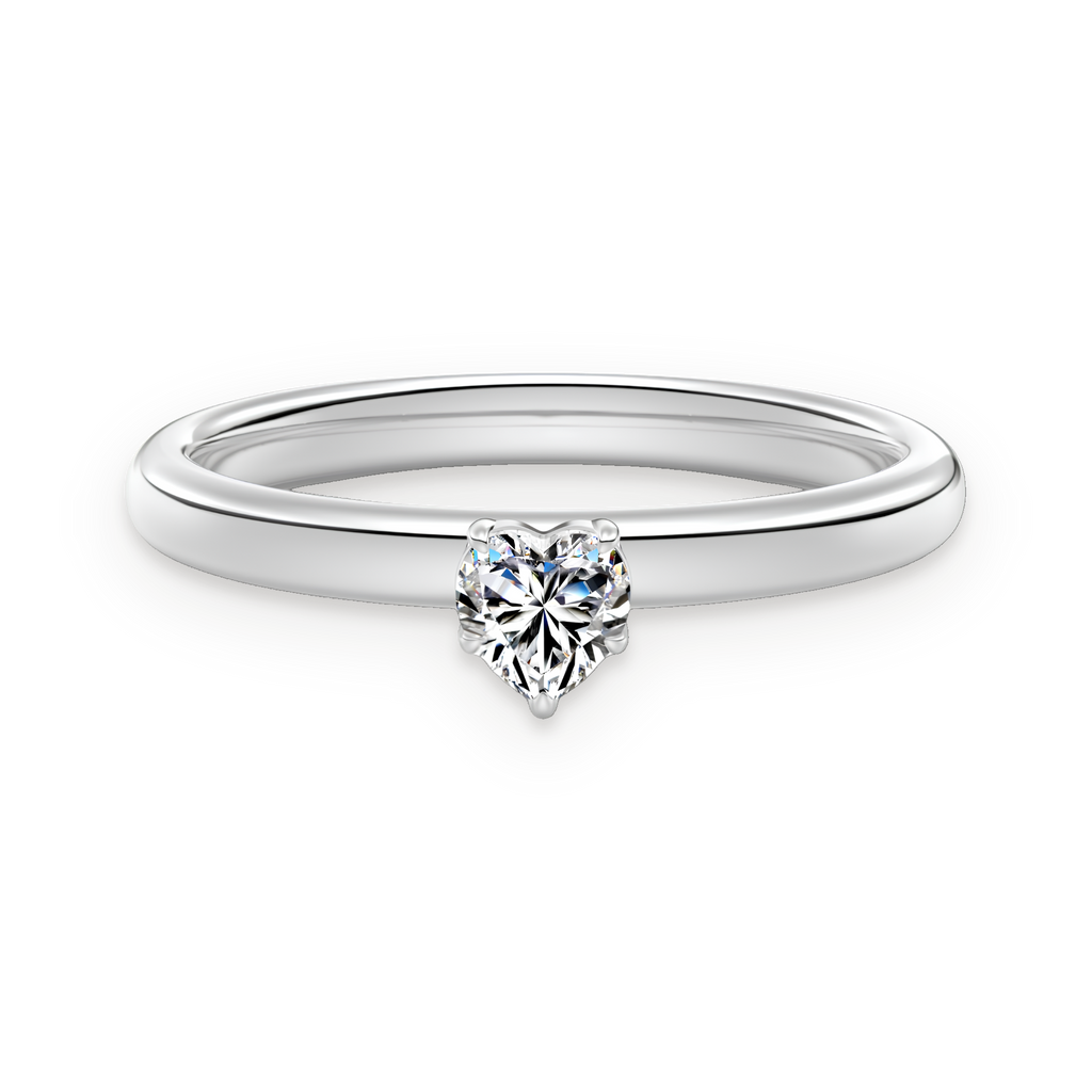 Anillo solitario de moissanita 0,3 ct en plata