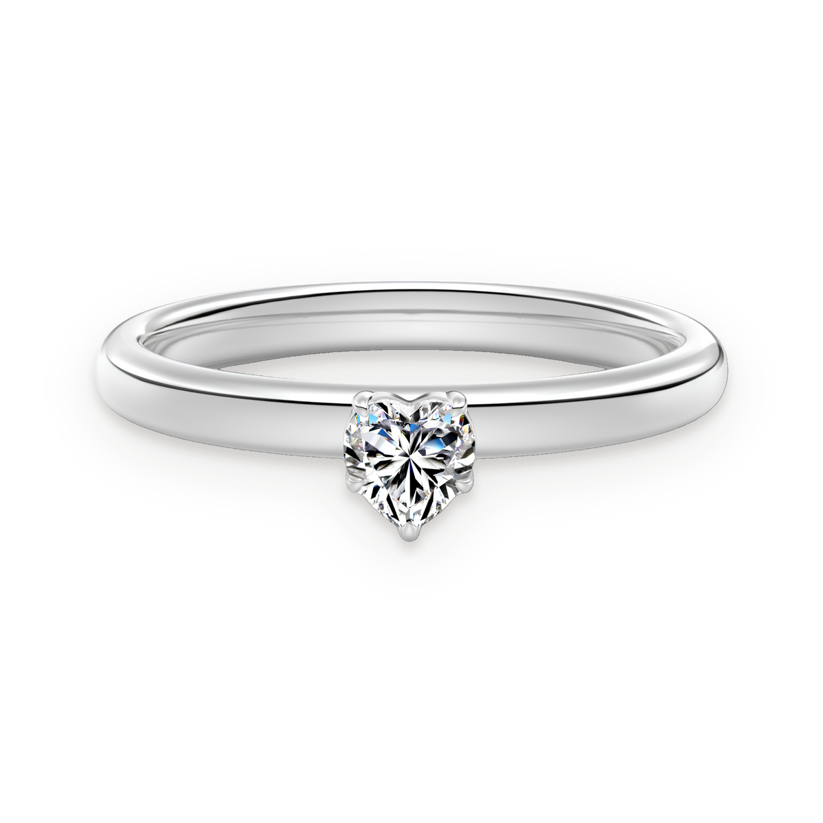 Anillo solitario de moissanita 0,3 ct en plata