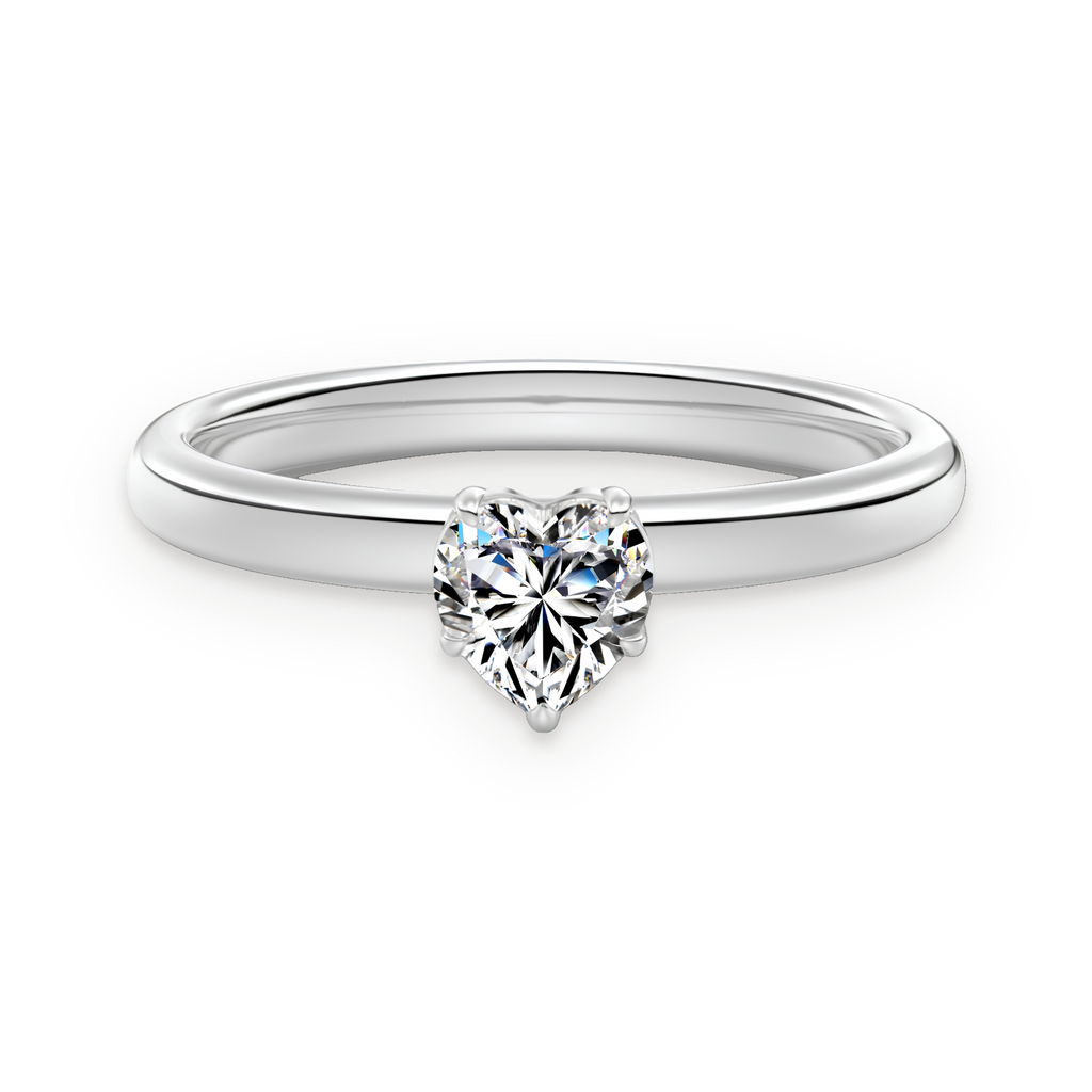 Anillo solitario de moissanita 0,5 ct en plata