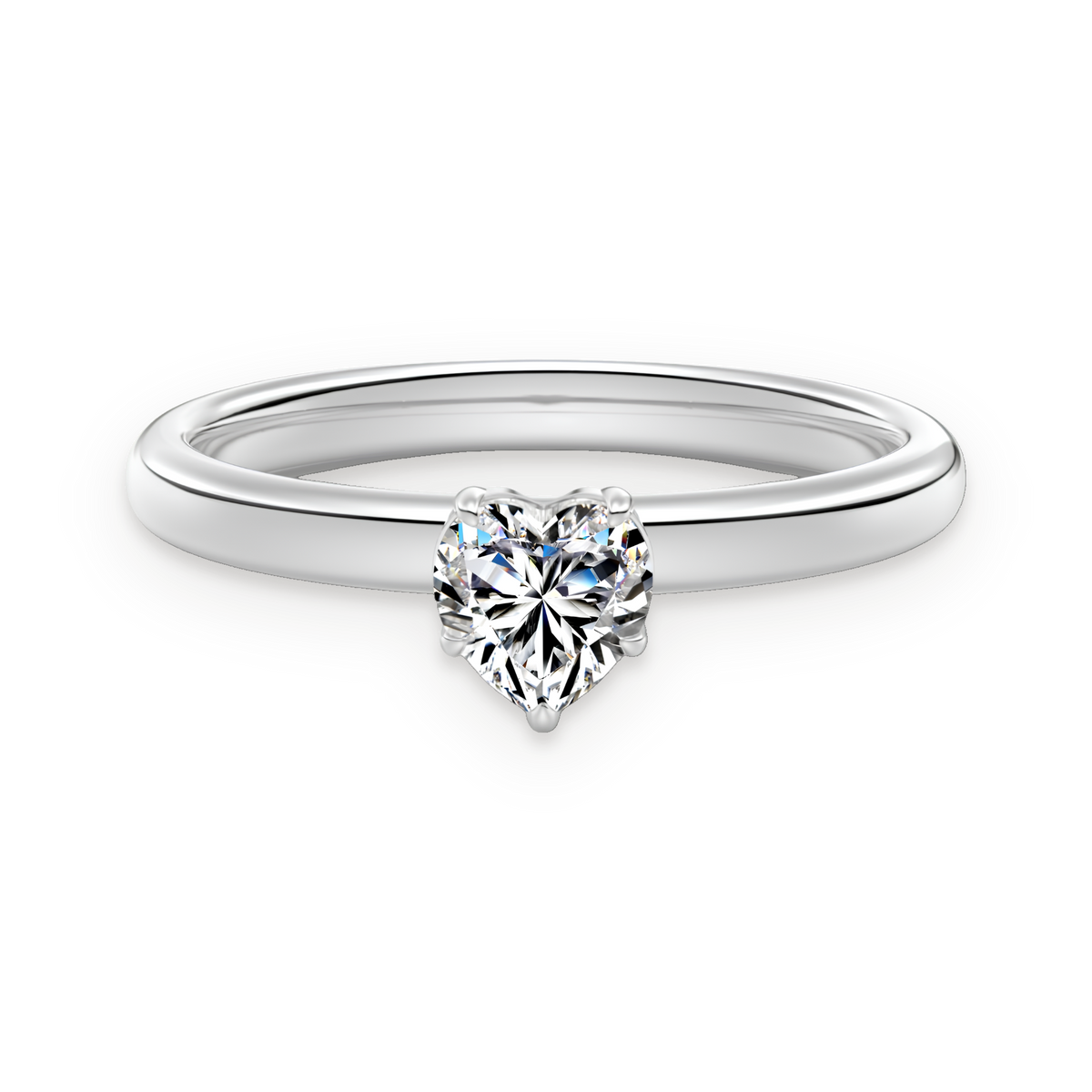 Anillo solitario de moissanita 0,5 ct en plata