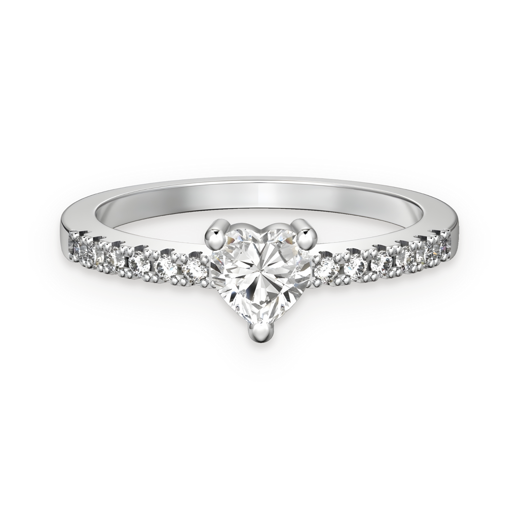 Anillo solitario de moissanita 0,5 ct en plata