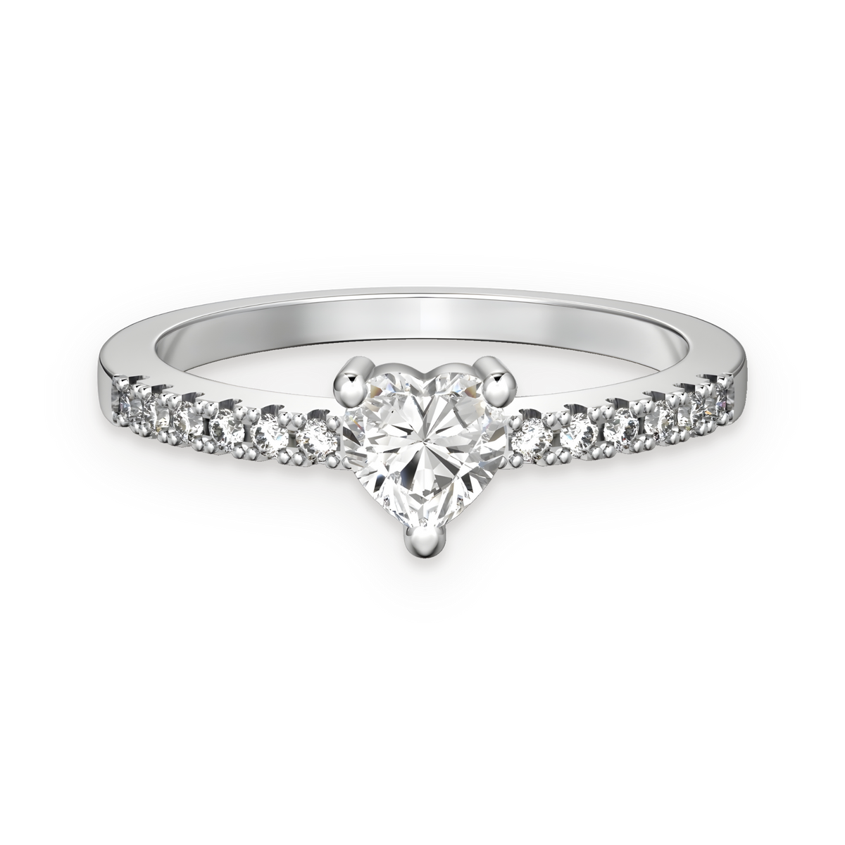 Anillo solitario de moissanita 0,5 ct en plata