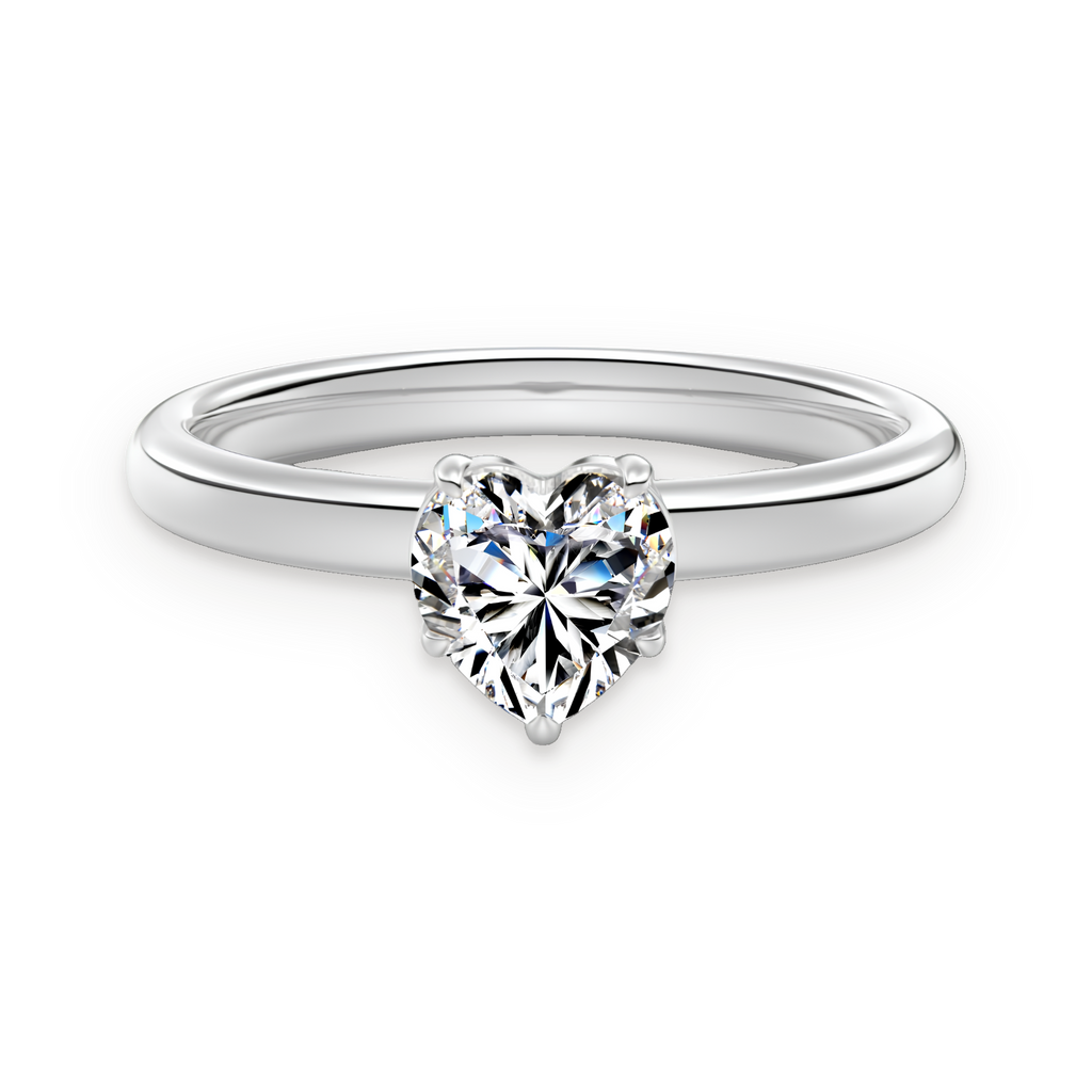 Anillo solitario de moissanita 0,8 ct en plata