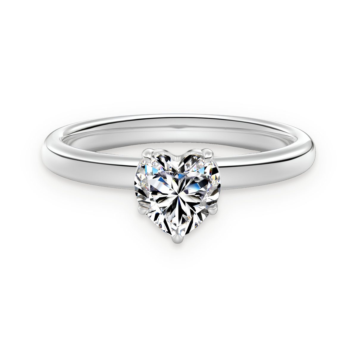 Anillo solitario de moissanita 0,8 ct en plata