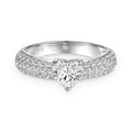 Anillo con corazón de moissanita 0,8 ct en plata