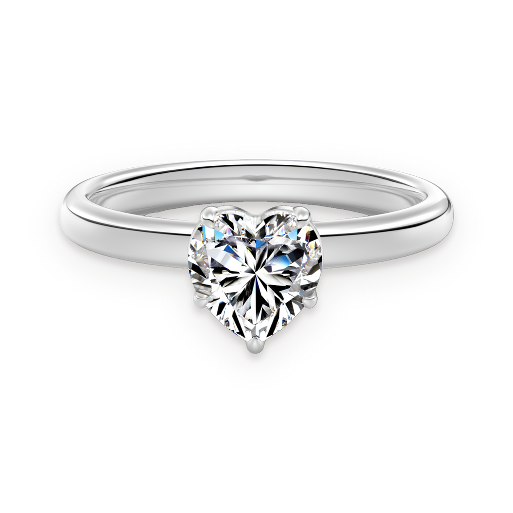 Anillo solitario de moissanita 1,0 ct en plata