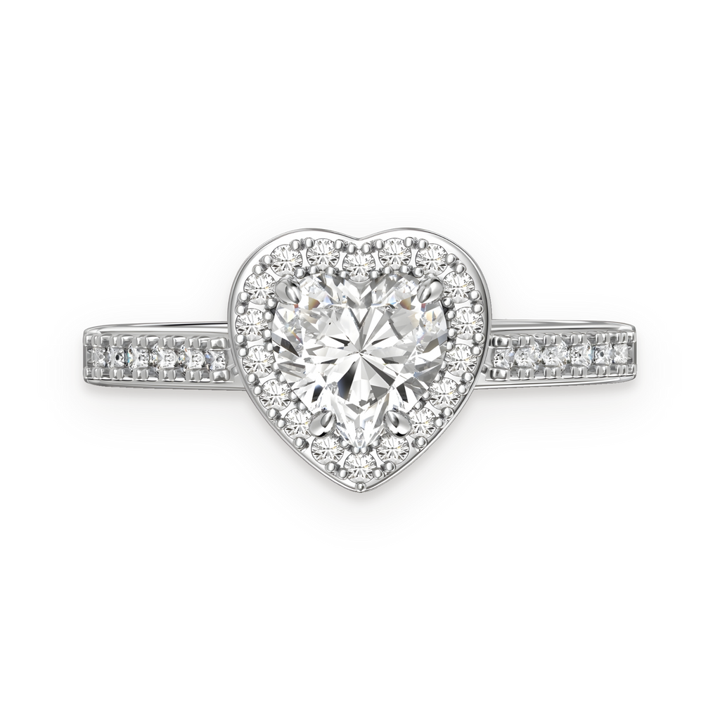 Anillo halo de moissanita 1,0 ct en plata